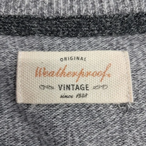 Weatherproof Vintage Mens Gray Waffle Knit Crewneck Sweater XL Acrylic - Picture 2 of 7